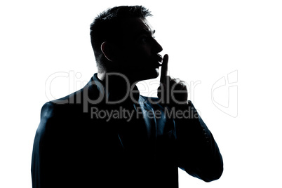 silhouette man portrait hushing profile