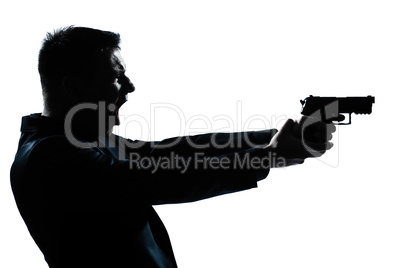 silhouette man portrait with gun