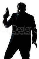 silhouette man portrait with gun