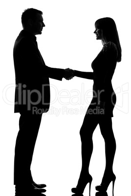 one couple man and woman handshake