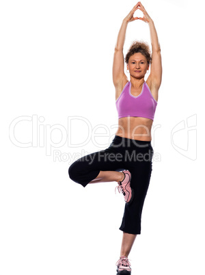 woman yoga tree pose