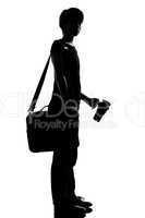 one young teenager school student boy or girl silhouette