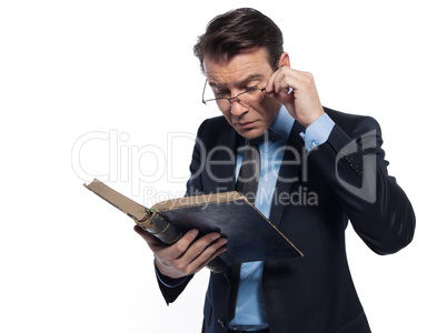 man professsor teacher teaching reading ancient book