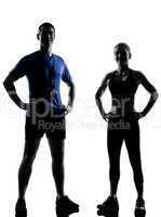 couple woman man exercising workout aerobic instructor