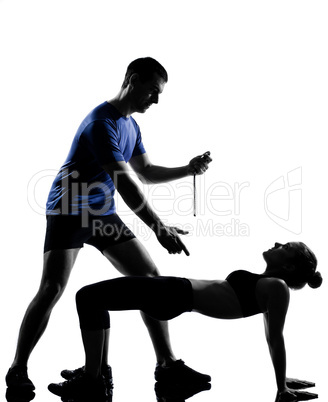 couple woman man exercising workout