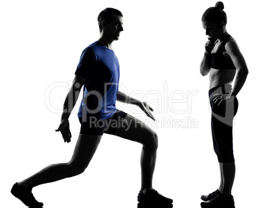 couple woman man exercising workout