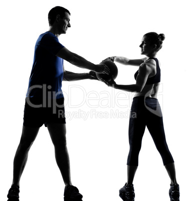 couple woman man exercising workout