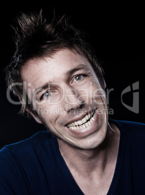 Funny Man Portrait grimacing toothy smile