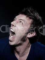 Funny Man Portrait screaming