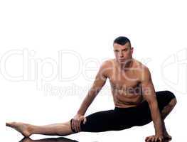 Man gymnastic  stretching posture yoga