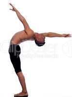 Man portrait gymnastic acrobatics balance