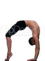 man sarvangasana setu bandha bridge pose yoga