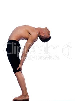 Man gymnastic  stretching posture