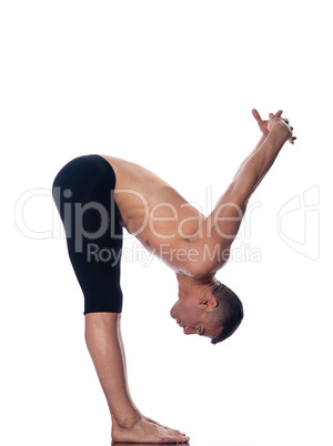 Man gymnastic  stretching posture
