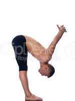 Man gymnastic  stretching posture