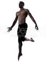 Man portrait gymnastic jump