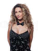 Beautiful Woman Portrait Smile with bow tie