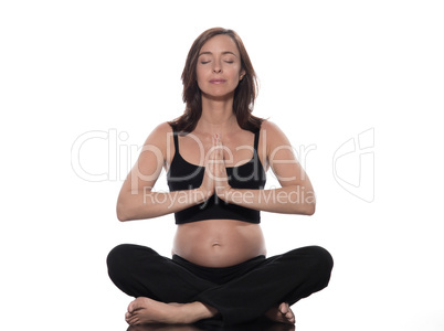 Pregnant Woman Relaxing Yoga
