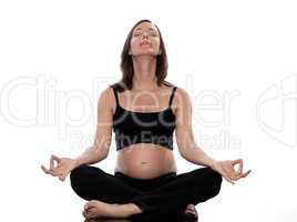 Pregnant Woman Meditating Yoga