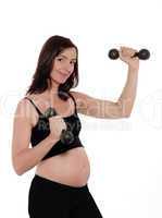 Pregnant Woman Workout with Dumbells