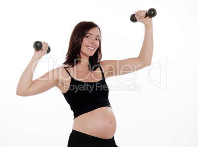 Pregnant Woman Dumbells Exercise