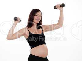 Pregnant Woman Dumbells Exercise