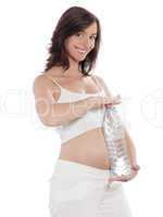 Pregnant Woman Portrait Hold Water Bottle