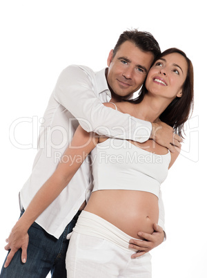Couple Expecting Baby Happy Hug