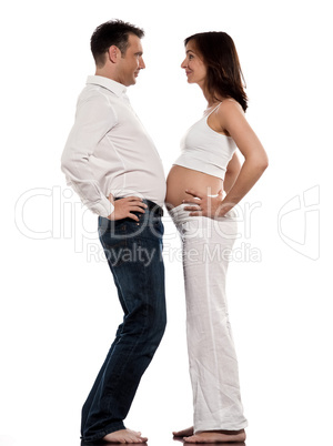 Couple Expecting Baby Showing belly