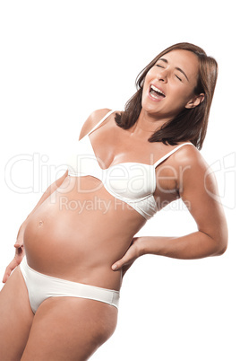 Pregnant woman portrait backache