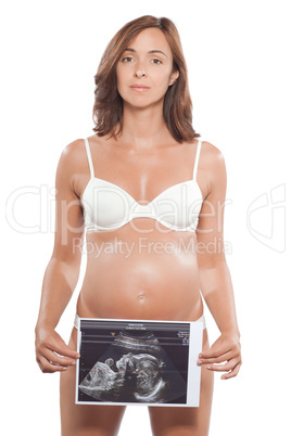 Pregnant woman ultrasound scan