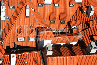 Prague roofs