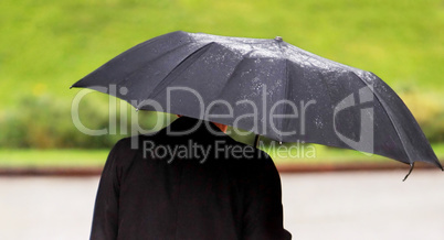 Businessman in the rain