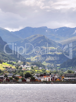 Village in Norvegian fjords