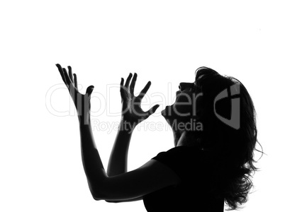 silhouette woman angry screaming