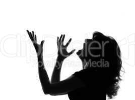 silhouette woman angry screaming