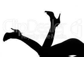 silhouette woman legs flaping