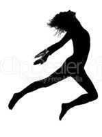 silhouette woman modern dancer  dancing jumping exercising worko