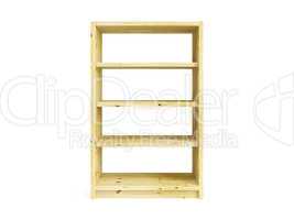 isolated wooden bookcase