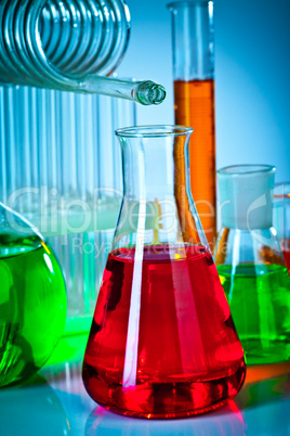 test tubes with colorful liquids