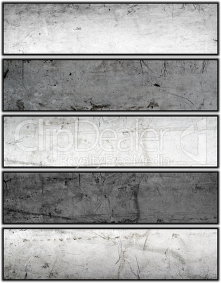 Banners set of metal texture