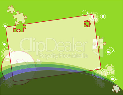 Green background with puzzle