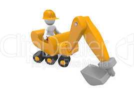 Worker with a digger