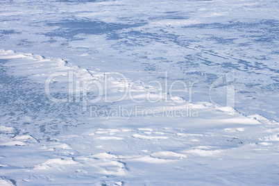 Snow hummocks on the ice