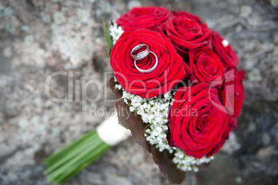 Bridal Bouquet with Wedding Rings