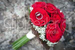 Bridal Bouquet with Wedding Rings