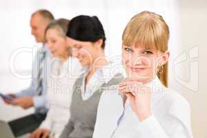 Young businesswoman smiling