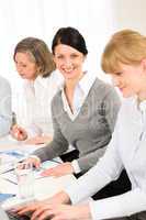 Business meeting teamwork young woman smiling