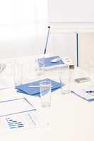 Office supply on table before business meeting