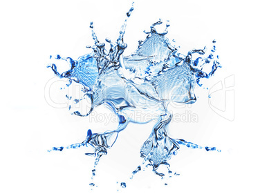 Blue water and water splash